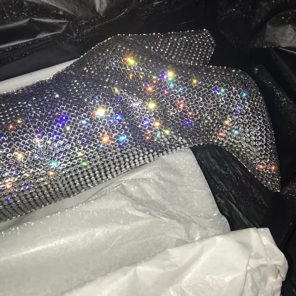 SAINT LAURENT NIKI Crystal Swarovski Slouch Boots - Picture 9 of 13